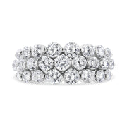 Bids.com 10K White Gold 2 1/2 Cttw Round Natural Diamond 3 Row Band Ring (I-J Color, I1-I2 Clarity) - Ring Size 7 Rings White Smoke 9 / White.Gold,6 / White.Gold,8 / White.Gold,7 / White.Gold