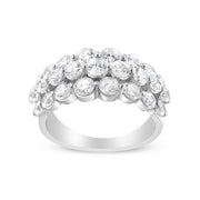 Bids.com 10K White Gold 2 1/2 Cttw Round Natural Diamond 3 Row Band Ring (I-J Color, I1-I2 Clarity) - Ring Size 7 Rings White Smoke 9 / White.Gold,6 / White.Gold,8 / White.Gold,7 / White.Gold