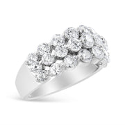 Bids.com 10K White Gold 2 1/2 Cttw Round Natural Diamond 3 Row Band Ring (I-J Color, I1-I2 Clarity) - Ring Size 7 Rings White Smoke 9 / White.Gold,6 / White.Gold,8 / White.Gold,7 / White.Gold