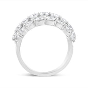 Bids.com 10K White Gold 2 1/2 Cttw Round Natural Diamond 3 Row Band Ring (I-J Color, I1-I2 Clarity) - Ring Size 7 Rings White Smoke 9 / White.Gold,6 / White.Gold,8 / White.Gold,7 / White.Gold