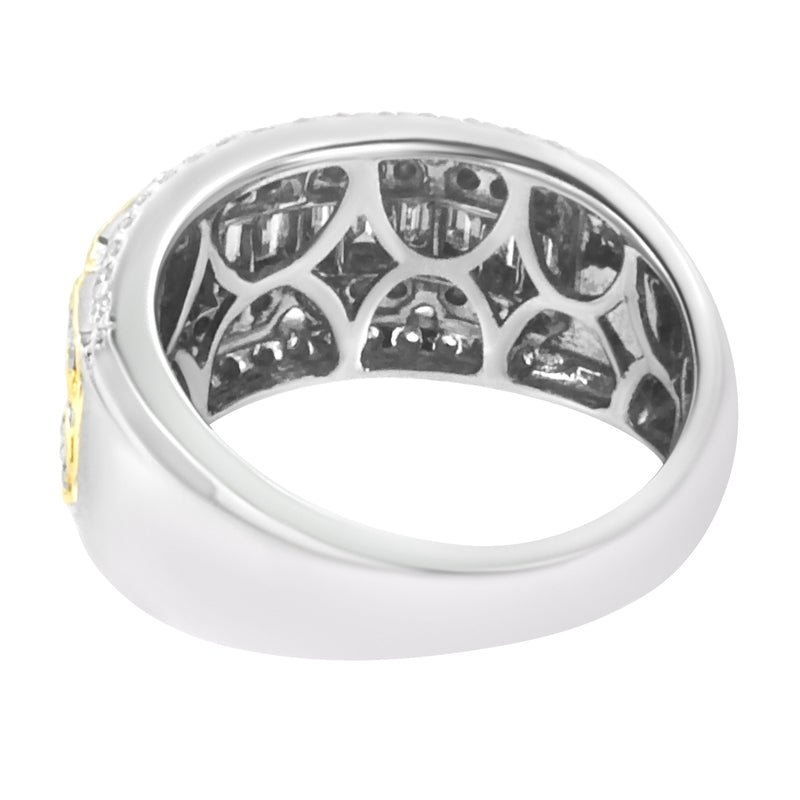 Bids.com 10K White and Yellow Gold 1.00 Cttw Baguette and Round cut Diamond Art Deco Multi-Row Ring Band (I-J Color, I1-I2 Clarity) - Ring Size 7 Rings White Smoke 9 / YellowWhite.Gold,8 / YellowWhite.Gold,6 / YellowWhite.Gold,7 / YellowWhite.Gold