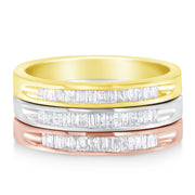 Bids.com 10K Yellow, White and Rose Gold over .925 Sterling Silver 5/8 Cttw Diamond Channel-Set Stackable Band Ring Set (H-I Color, I1-I2 Clarity) - Size 6 3/4 Rings Lavender 7.25 / YellowWhiteRose.Sterling Silver,6.75 / YellowWhiteRose.Sterling Silver,7 / YellowWhiteRose.Sterling Silver