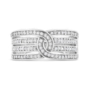 Bids.com .925 Sterling Silver 1/2 Cttw Diamond Multi-Row Bypass Band Ring (I-J Color, I3 Clarity) - Size 7 Rings Gray 7 / White.Sterling Silver,6 / White.Sterling Silver,8 / White.Sterling Silver,5 / White.Sterling Silver,10 / White.Sterling Silver,9 / White.Sterling Silver