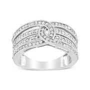 Bids.com .925 Sterling Silver 1/2 Cttw Diamond Multi-Row Bypass Band Ring (I-J Color, I3 Clarity) - Size 7 Rings White Smoke 7 / White.Sterling Silver,6 / White.Sterling Silver,8 / White.Sterling Silver,5 / White.Sterling Silver,10 / White.Sterling Silver,9 / White.Sterling Silver