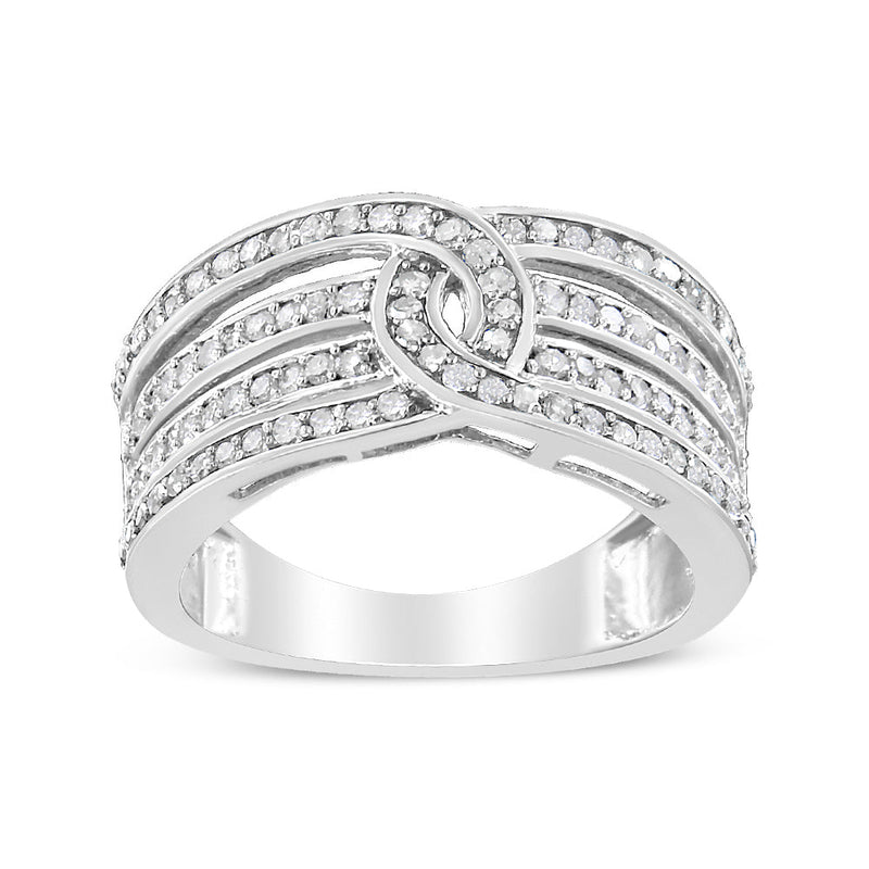 Bids.com .925 Sterling Silver 1/2 Cttw Diamond Multi-Row Bypass Band Ring (I-J Color, I3 Clarity) - Size 7 Rings White Smoke 7 / White.Sterling Silver,6 / White.Sterling Silver,8 / White.Sterling Silver,5 / White.Sterling Silver,10 / White.Sterling Silver,9 / White.Sterling Silver