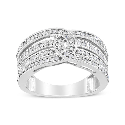 Bids.com .925 Sterling Silver 1/2 Cttw Diamond Multi-Row Bypass Band Ring (I-J Color, I3 Clarity) - Size 7 Rings White Smoke 7 / White.Sterling Silver,6 / White.Sterling Silver,8 / White.Sterling Silver,5 / White.Sterling Silver,10 / White.Sterling Silver,9 / White.Sterling Silver
