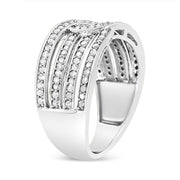 Bids.com .925 Sterling Silver 1/2 Cttw Diamond Multi-Row Bypass Band Ring (I-J Color, I3 Clarity) - Size 7 Rings White Smoke 7 / White.Sterling Silver,6 / White.Sterling Silver,8 / White.Sterling Silver,5 / White.Sterling Silver,10 / White.Sterling Silver,9 / White.Sterling Silver