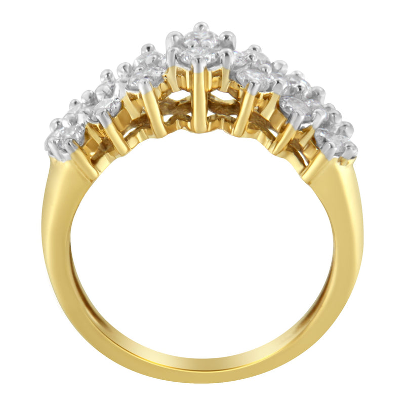 Bids.com 10K Yellow Gold Round Diamond Ring (1 cttw, J-K Color, I1-I2 Clarity) Rings White Smoke 7 / Yellow.Gold