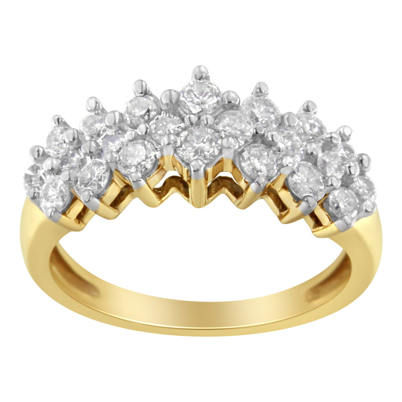 Bids.com 10K Yellow Gold Round Diamond Ring (1 cttw, J-K Color, I1-I2 Clarity) Rings White Smoke 7 / Yellow.Gold