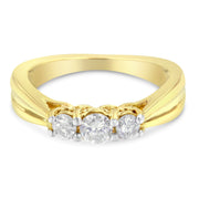 Bids.com 10K Yellow Gold Three-stone Diamond Ring (0.50 cttw, J-K Color, I2-I3 Clarity) Rings White Smoke 8 / Yellow.Gold,6 / Yellow.Gold,7.75 / Yellow.Gold,7.25 / Yellow.Gold,6.75 / Yellow.Gold,6.25 / Yellow.Gold,7.5 / Yellow.Gold,7 / Yellow.Gold,6.5 / Yellow.Gold