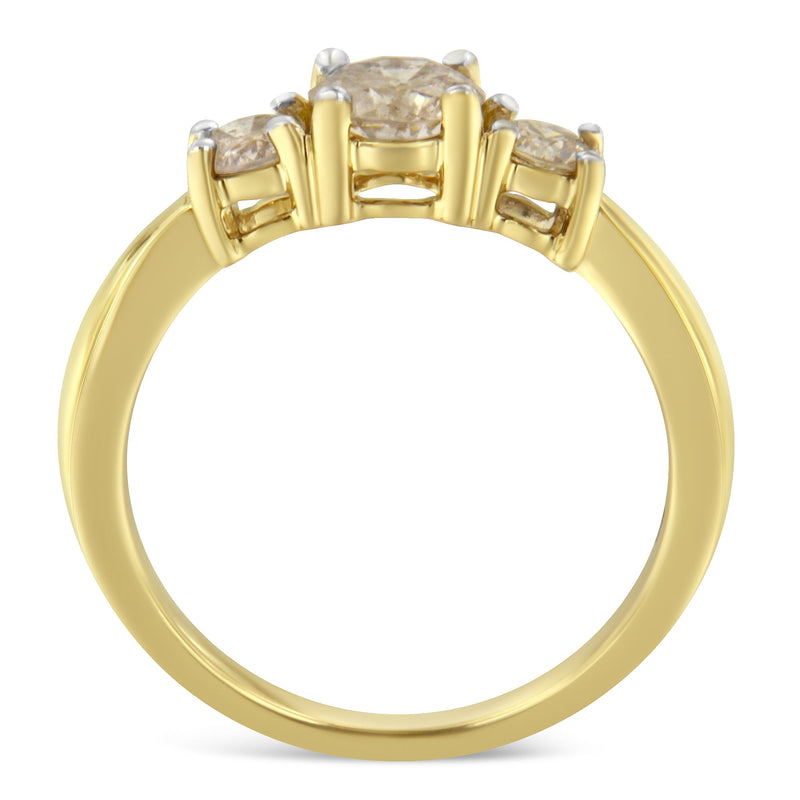 Bids.com 10K Yellow Gold Three Stone Diamond Band Ring (1.00 cttw, J-K Color, I2-I3 Clarity) Rings White Smoke 7 / Yellow.Gold,6 / Yellow.Gold,8 / Yellow.Gold,7.75 / Yellow.Gold,7.5 / Yellow.Gold,7.25 / Yellow.Gold,6.75 / Yellow.Gold,6.5 / Yellow.Gold,6.25 / Yellow.Gold