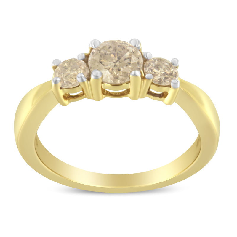 Bids.com 10K Yellow Gold Three Stone Diamond Band Ring (1.00 cttw, J-K Color, I2-I3 Clarity) Rings White Smoke 7 / Yellow.Gold,6 / Yellow.Gold,8 / Yellow.Gold,7.75 / Yellow.Gold,7.5 / Yellow.Gold,7.25 / Yellow.Gold,6.75 / Yellow.Gold,6.5 / Yellow.Gold,6.25 / Yellow.Gold