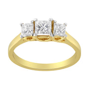 Bids.com 10K Yellow Gold Princess-Cut Diamond Three Stone Band Ring (1 Cttw, J-K Color, I1-I2 Clarity) - Size 6 Rings White Smoke 7 / Yellow.Gold,8 / Yellow.Gold,7.5 / Yellow.Gold,6.5 / Yellow.Gold,6 / Yellow.Gold