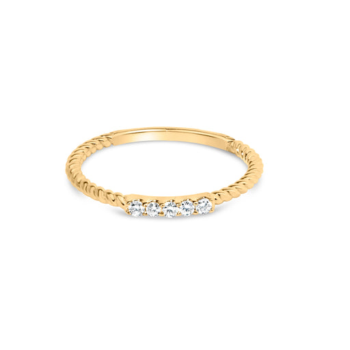 Bids.com 10K Yellow Gold 1/10 Cttw Diamond 5 Stone Braided Shank Band Ring (I-J Color, I2-I3 Clarity)- Ring Size 6 Rings White Smoke 6 / Yellow.Gold,7 / Yellow.Gold,8 / Yellow.Gold