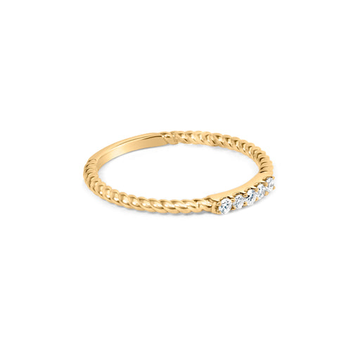 Bids.com 10K Yellow Gold 1/10 Cttw Diamond 5 Stone Braided Shank Band Ring (I-J Color, I2-I3 Clarity)- Ring Size 6 Rings White Smoke 6 / Yellow.Gold,7 / Yellow.Gold,8 / Yellow.Gold
