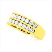 Bids.com 10K Yellow Gold Two-Row Diamond Band Ring (1 Cttw, J-K Color, I1-I2 Clarity) - Size 6 Rings White Smoke 8 / Yellow.Gold,7 / Yellow.Gold,6 / Yellow.Gold