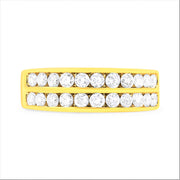Bids.com 10K Yellow Gold Two-Row Diamond Band Ring (1 Cttw, J-K Color, I1-I2 Clarity) - Size 6 Rings White Smoke 8 / Yellow.Gold,7 / Yellow.Gold,6 / Yellow.Gold