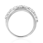 Bids.com .925 Sterling Silver 2.0 Cttw Round & Baguette Cut Diamond Multi-Row Channel Set Tapered Cocktail Fashion Ring (I-J Color, I3 Clarity) - Size 7 Rings White Smoke 7 / White.Sterling Silver,6 / White.Sterling Silver,8 / White.Sterling Silver,9 / White.Sterling Silver,6 / Yellow.Sterling Silver,7 / Yellow.Sterling Silver,8 / Yellow.Sterling Silver