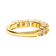 Bids.com 14K Yellow Gold Plated .925 Sterling Silver 2.0 Cttw Round Brilliant Cut Diamond 10 Stone Anniversary Band Ring (J-K Color, I1-I2 Clarity) - Size 6 Rings White Smoke 6 / Yellow.Sterling Silver,7 / Yellow.Sterling Silver,8 / Yellow.Sterling Silver