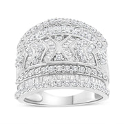 Bids.com .925 Sterling Silver 2.0 Cttw Diamond Edge Multi-Row Ring Band ( J-K Color, I3 Clarity) - Ring Size 7 Rings Light Gray 7 / White.Sterling Silver,9 / White.Sterling Silver,6 / White.Sterling Silver,8 / White.Sterling Silver,5 / White.Sterling Silver
