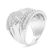 Bids.com .925 Sterling Silver 2.0 Cttw Diamond Edge Multi-Row Ring Band ( J-K Color, I3 Clarity) - Ring Size 7 Rings White Smoke 7 / White.Sterling Silver,9 / White.Sterling Silver,6 / White.Sterling Silver,8 / White.Sterling Silver,5 / White.Sterling Silver