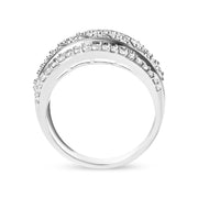 Bids.com .925 Sterling Silver 2.00 Cttw Diamond Fashion Multi Row Cocktail Ring (H-I Color, I2-I3 Clarity) - Ring Size 7 Rings White Smoke 7 / White.Sterling Silver,6 / White.Sterling Silver,8 / White.Sterling Silver,9 / White.Sterling Silver