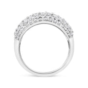 Bids.com .925 Sterling Silver 2.00 Cttw Round and Baguette-Cut Diamond Cluster Ring (H-I Color, I1-I2 Clarity) - Size 7 Rings White Smoke 7 / White.Sterling Silver,5 / White.Sterling Silver,8 / White.Sterling Silver,6 / White.Sterling Silver,9 / White.Sterling Silver