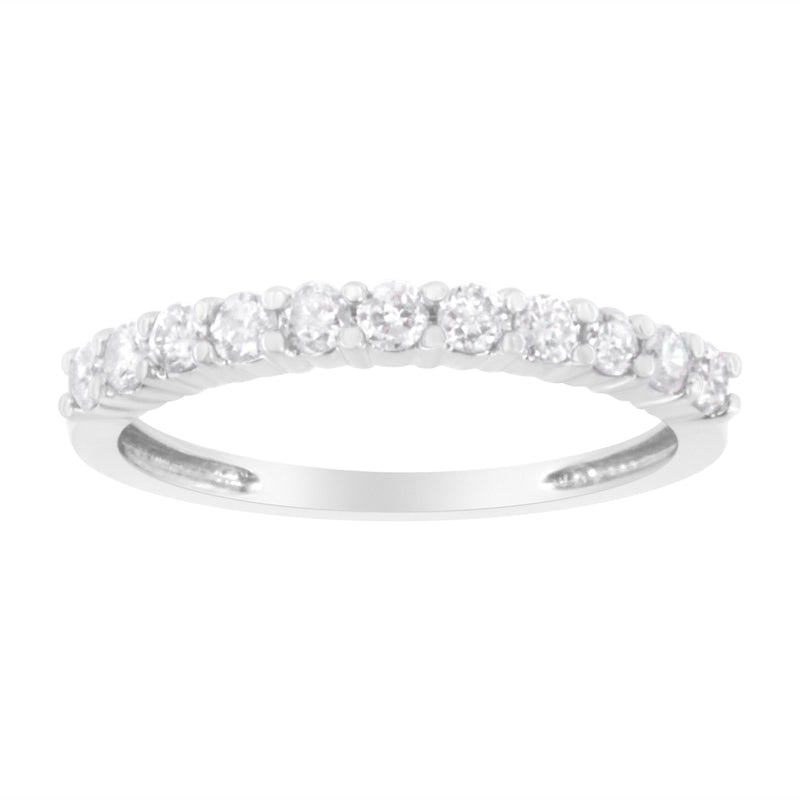 Bids.com IGI Certified 1/2 Cttw Diamond 10K White Gold Prong Set Fluted Band Style Ring (I-J Color, I2-I3 Clarity) - Size 7 Rings White Smoke 7 / White.Gold,6 / White.Gold,8 / White.Gold,9 / White.Gold