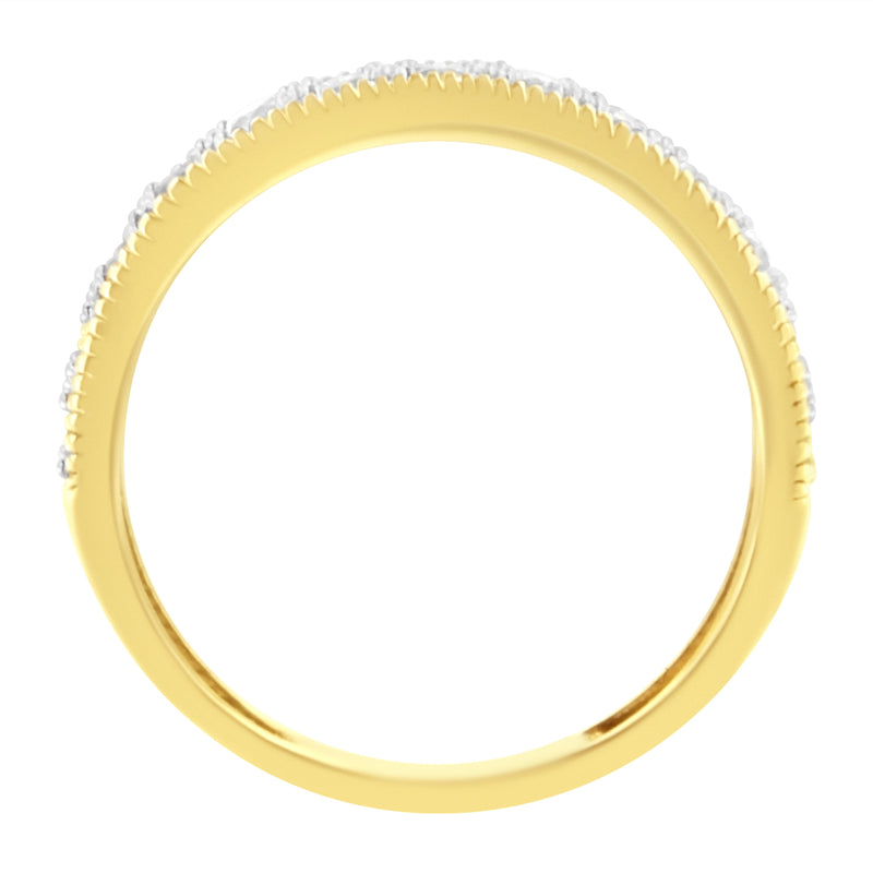 Bids.com IGI Certified 1/2 Cttw Diamond 10K Yellow Gold Prong Set Beaded Milgrain Band Style Ring (J-K Color, I2-I3 Clarity) - Size 7 Rings White Smoke 7 / Yellow.Gold,6 / Yellow.Gold,8 / Yellow.Gold,9 / Yellow.Gold