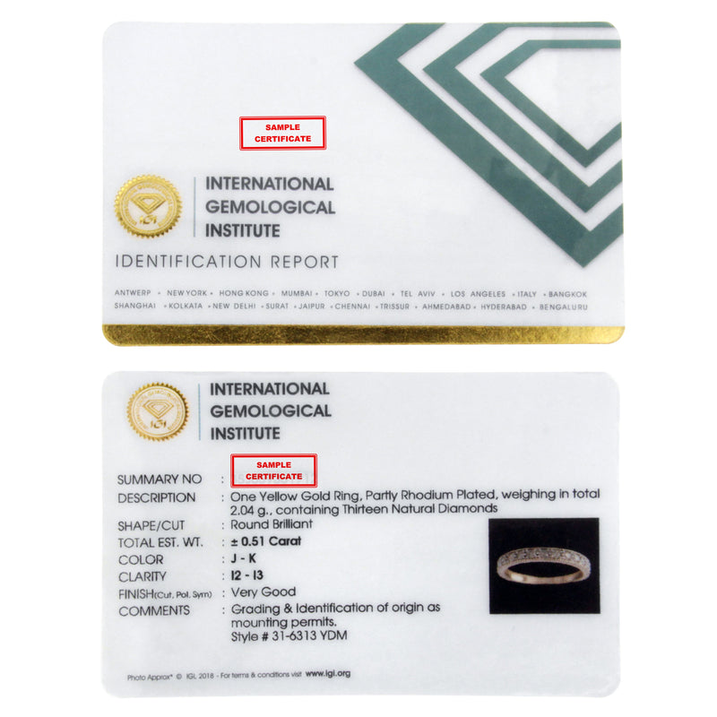 Bids.com IGI Certified 1/2 Cttw Diamond 10K Yellow Gold Prong Set Beaded Milgrain Band Style Ring (J-K Color, I2-I3 Clarity) - Size 7 Rings Lavender 7 / Yellow.Gold,6 / Yellow.Gold,8 / Yellow.Gold,9 / Yellow.Gold