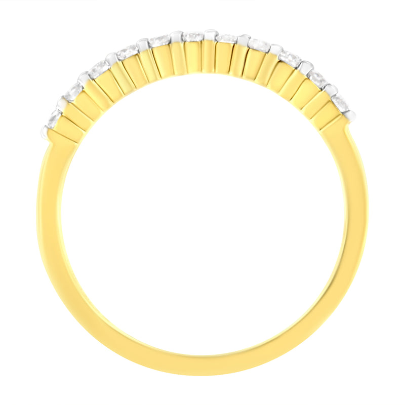 Bids.com IGI Certified 1/4 Cttw Diamond 10K Yellow Gold Prong Set Fluted Band Style Ring (I-J Color, I2-I3 Clarity) - Size 7 Rings White Smoke 7 / Yellow.Gold,6 / Yellow.Gold,8 / Yellow.Gold,9 / Yellow.Gold