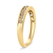 Bids.com 14K Yellow Gold Plated .925 Sterling Silver 1/2 Cttw Channel Set Round Champagne Diamond 11 Stone Band Ring (K-L Color, I1-I2 Clarity) - Size 7 Rings White Smoke 6 / Yellow.Sterling Silver,5 / Yellow.Sterling Silver,10 / Yellow.Sterling Silver,7 / Yellow.Sterling Silver,8 / Yellow.Sterling Silver,9 / Yellow.Sterling Silver