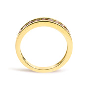 Bids.com 14K Yellow Gold Plated .925 Sterling Silver 1/2 Cttw Channel Set Round Champagne Diamond 11 Stone Band Ring (K-L Color, I1-I2 Clarity) - Size 7 Rings White Smoke 6 / Yellow.Sterling Silver,5 / Yellow.Sterling Silver,10 / Yellow.Sterling Silver,7 / Yellow.Sterling Silver,8 / Yellow.Sterling Silver,9 / Yellow.Sterling Silver