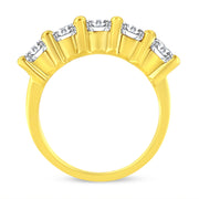Bids.com 14K Yellow Gold Plated .925 Sterling Silver 2.0 Cttw Shared Prong Set Diamond 5 Stone Wedding Band Ring (J-K Color, I1-I2 Clarity) - Size 7 Rings White Smoke 7 / Yellow.Sterling Silver,8 / Yellow.Sterling Silver,6 / Yellow.Sterling Silver,9 / Yellow.Sterling Silver