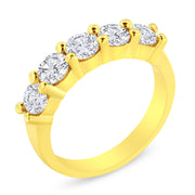 Bids.com 14K Yellow Gold Plated .925 Sterling Silver 1 1/2 Cttw Shared Prong Set Brilliant Round-Cut Diamond Anniversary or Wedding Band Ring (K-L Color, SI2-I1 Clarity) - Size 7 Rings White Smoke 7 / Yellow.Sterling Silver,8 / Yellow.Sterling Silver,6 / Yellow.Sterling Silver,9 / Yellow.Sterling Silver