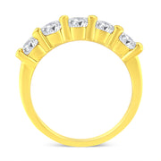 Bids.com 14K Yellow Gold Plated .925 Sterling Silver 1 1/2 Cttw Shared Prong Set Brilliant Round-Cut Diamond Anniversary or Wedding Band Ring (K-L Color, SI2-I1 Clarity) - Size 7 Rings White Smoke 7 / Yellow.Sterling Silver,8 / Yellow.Sterling Silver,6 / Yellow.Sterling Silver,9 / Yellow.Sterling Silver