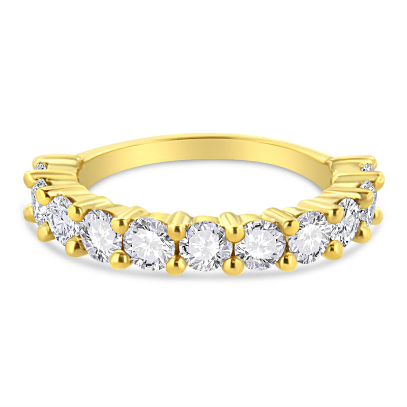 Bids.com 14K Yellow Gold Plated .925 Sterling Silver 2.00 Cttw Shared Prong Set Round-Diamond 11 Stone Band Ring (J-K Color, I1-I2 Clarity) - Size 7 Rings White Smoke 7 / Yellow.Sterling Silver,8 / Yellow.Sterling Silver,6 / Yellow.Sterling Silver