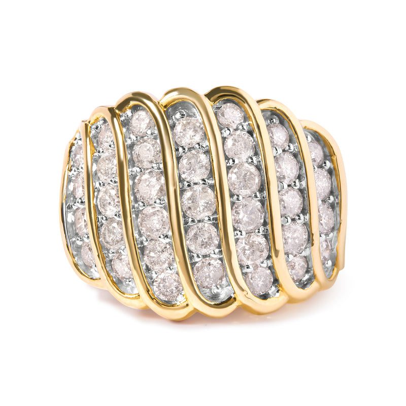 Bids.com 14K Yellow Gold Plated .925 Sterling Silver 2.00 Cttw Diamond Multi Row Band Ring (J-K Color, I1-I2 Clarity) - Ring Size 7 Rings White Smoke 7 / Yellow.Sterling Silver,9 / Yellow.Sterling Silver,6 / Yellow.Sterling Silver,8 / Yellow.Sterling Silver