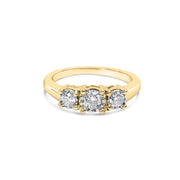 Bids.com 10K Yellow Gold 1/2 Cttw Miracle Set Round Diamond Three Stone Illusion Plate Ring (I-J Color, I2-I3 Clarity) - Size 7 Rings White Smoke 9 / Yellow.Gold,6 / Yellow.Gold,8 / Yellow.Gold,5 / Yellow.Gold,7 / Yellow.Gold