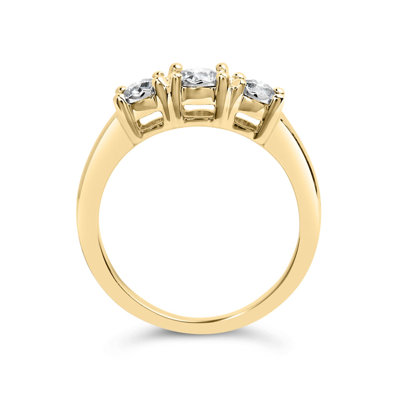 Bids.com 10K Yellow Gold 1/2 Cttw Miracle Set Round Diamond Three Stone Illusion Plate Ring (I-J Color, I2-I3 Clarity) - Size 7 Rings White Smoke 9 / Yellow.Gold,6 / Yellow.Gold,8 / Yellow.Gold,5 / Yellow.Gold,7 / Yellow.Gold