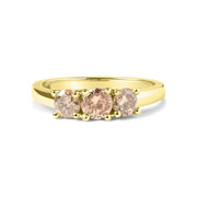 Bids.com 10K Yellow Gold 1.00 Cttw Champagne Diamond 3-Stone Band Ring (J-K Color, I1-I2 Clarity)  - Size 7 Rings White Smoke 5 / Yellow.Gold,8 / Yellow.Gold,6 / Yellow.Gold,9 / Yellow.Gold,7 / Yellow.Gold