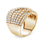 Bids.com 10K Yellow Gold 3.0 Cttw Diamond Eight-Row Bypass Crossover Statement Band Ring (H-I Color, I2-I3 Clarity) - Size 7 Rings White Smoke 7 / Yellow.Gold,8 / Yellow.Gold,6 / Yellow.Gold,9 / Yellow.Gold,5 / Yellow.Gold