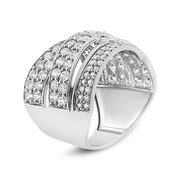 Bids.com .925 Sterling Silver 2.00 Cttw Round-Cut Diamond Overlapping Bypass Band Ring (I-J Color, I2-I3 Clarity) - Ring Size 7 Rings White Smoke 7 / White.Sterling Silver,9 / White.Sterling Silver,6 / White.Sterling Silver,8 / White.Sterling Silver,5 / White.Sterling Silver