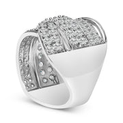 Bids.com .925 Sterling Silver 2.00 Cttw Round-Cut Diamond Overlapping Bypass Band Ring (I-J Color, I2-I3 Clarity) - Ring Size 7 Rings White Smoke 7 / White.Sterling Silver,9 / White.Sterling Silver,6 / White.Sterling Silver,8 / White.Sterling Silver,5 / White.Sterling Silver