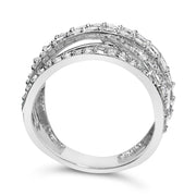 Bids.com .925 Sterling Silver 2.00 Cttw Round-Cut Diamond Overlapping Bypass Band Ring (I-J Color, I2-I3 Clarity) - Ring Size 7 Rings White Smoke 7 / White.Sterling Silver,9 / White.Sterling Silver,6 / White.Sterling Silver,8 / White.Sterling Silver,5 / White.Sterling Silver