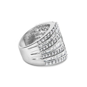 Bids.com 10K White Gold 2 1/2 Cttw Round and Baguette-Cut Diamond Multi-Row Bypass Ring (J-K Color, I2-I3 Clarity) - Ring Size 7 Rings White Smoke 7 / White.Gold,6 / White.Gold,8 / White.Gold,9 / White.Gold