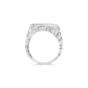 Bids.com .925 Sterling Silver 1/3 Diamond 6 Stone Rectangle Nugget Gents Ring - Size 10 Rings White Smoke 10 / White.Sterling Silver,9 / White.Sterling Silver,11 / White.Sterling Silver,12 / White.Sterling Silver
