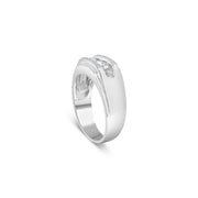 Bids.com Men's .925 Sterling Silver 1/3 Cttw Diamond Channel Set 3 Stone Ring Band (I-J Color, I3 Clarity) - Ring Size 10 Rings White Smoke 10 / White.Sterling Silver,9 / White.Sterling Silver,11 / White.Sterling Silver,12 / White.Sterling Silver
