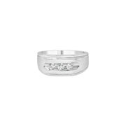 Bids.com Men's .925 Sterling Silver 1/3 Cttw Diamond Channel Set 3 Stone Ring Band (I-J Color, I3 Clarity) - Ring Size 10 Rings Light Gray 10 / White.Sterling Silver,9 / White.Sterling Silver,11 / White.Sterling Silver,12 / White.Sterling Silver