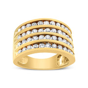 Bids.com 10K Yellow Gold Plated .925 Sterling Silver 1 1/2 Cttw Diamond 4 Row Channel Band Ring (Champagne Color, I2-I3 Clarity) Size 7 Rings White Smoke 7 / Yellow.Sterling Silver,5 / Yellow.Sterling Silver,8 / Yellow.Sterling Silver,6 / Yellow.Sterling Silver,9 / Yellow.Sterling Silver